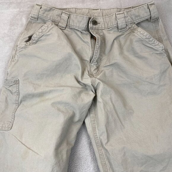 Carhartt Men Pants 36x32 Straight Leg B151Tan Loose Fit Dungaree Workwear Casual - Picture 7 of 8